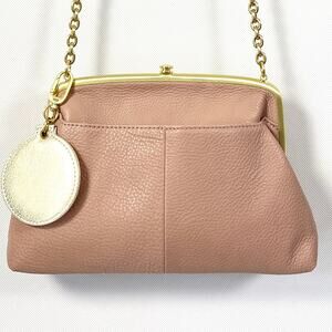 Hobo Lana Crossbody Bag Lotus Mauve Pink Leather and Go Mirror Charm Chain Strap